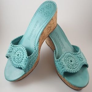 SOLD!!!! Jack Rogers Turquoise & Cork Wedge Heel